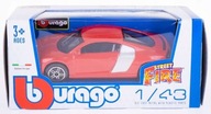 AUDI R8 ČERVENÝ KOVOVÝ MODEL 1:43 BBURAGO AUDI R8 ČERVENÝ KOVOVÝ MODEL 1:43 BBURAGO