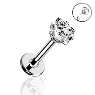 PREpichovanie Titanium SILVER Labret ZIRCONIA 1,2/6/4 PREpichovanie Titanium SILVER Labret ZIRCONIA 1,2/6/4