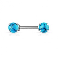 Piercing do bradaviek s kamienkami 1,6/12 tyrkys Piercing do bradaviek s kamienkami 1,6/12 tyrkys