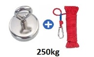 Neodymový HAK magnetický držiak 250kg + lano + karabina