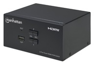 HDMI/USB KVM prepínač 2x1 duálny monitor, 4K*30Hz