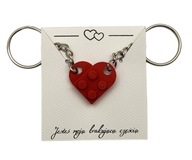 LEGO Keychain Heart VAŠE PÍSANIE Darček - červená LEGO Keychain Heart VAŠE PÍSANIE Darček - červená