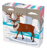 Drevené kubické puzzle arktické zvieratká Drevené kubické puzzle arktické zvieratká