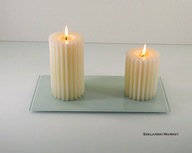 Sklenený stojan na sviečku, svetlošedá - 18x25