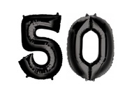 Číselné balóniky čierne 50. narodeniny 100 cm Číselné balóniky čierne 50. narodeniny 100 cm