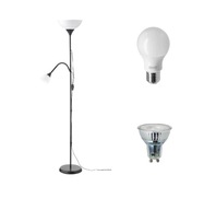 Ikea NOT čierna stojaca lampa na čítanie, 174 cm