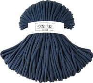 Bavlnená šnúra spletená 9 mm denim Bavlnená šnúra spletená 9 mm denim