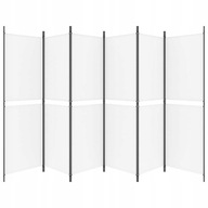 6-panelový biely predeľovač miestností 300 x 180