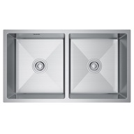 Oceľový drez Inox 80x45, dvojmiska + sifón