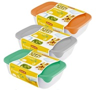 Plastové nádoby na uskladnenie potravín Lunchbox Objemný 0,5l+1l+2l Plastové nádoby na uskladnenie potravín Lunchbox Objemný 0,5l+1l+2l