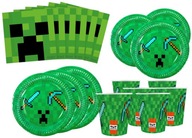 Sada tanierov, hrnčekov, obrúskov, Minecraft pixelov Sada tanierov, hrnčekov, obrúskov, Minecraft pixelov
