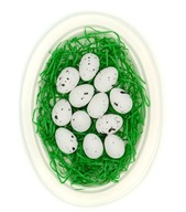Polystyrénové vajcia, biele strakaté vajcia 12 ks