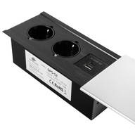 Rozšíriteľná zásuvka na stolný nábytok s USB A+C nabíjačkou Spacetronik SPS-S24CS Rozšíriteľná zásuvka na stolný nábytok s USB A+C nabíjačkou Spacetronik SPS-S24CS