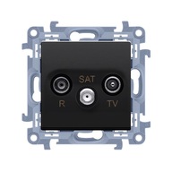 SIMON 10 R-TV-SAT terminál Anténna zásuvka, zapustená montáž, MAT BLACK SIMON 10 R-TV-SAT terminál Anténna zásuvka, zapustená montáž, MAT BLACK