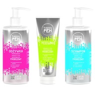 Happy PEH šampón+kondicionér+peelingový proteínový set