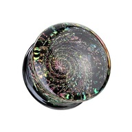 Sklenená zátka s tmavým trblietavým vírom 16 mm Sklenená zátka s tmavým trblietavým vírom 16 mm