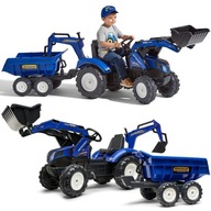 FALK New Holland pedálový traktor modrý s prívesom na 3 roky