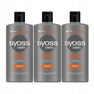 Syoss MEN Power Hair šampón 2v1 3ks x 440ml Syoss MEN Power Hair šampón 2v1 3ks x 440ml