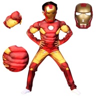 Oblek Iron Man, svalovec, maska, veľkosť 120-130, vek 7-9 rokov