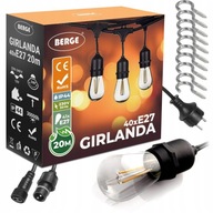 Záhradné svietidlo Garland 20m +41x 1W LED žiarovka