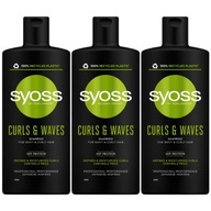 Syoss Curls Waves šampón pre kučeravé vlasy 3x440ml
