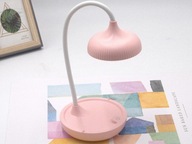 USB LED stolná lampa s držiakom telefónu, ružová