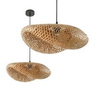 Boho závesná lampa z prírodného bambusu 50 cm veľká spletená stropná lampa pre E27 Boho závesná lampa z prírodného bambusu 50 cm veľká spletená stropná lampa pre E27