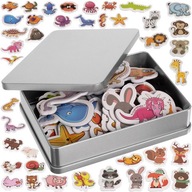 Magnety na chladničku Magnet x 40 zvieratiek pre deti 40 ks sada + plechovka Magnety na chladničku Magnet x 40 zvieratiek pre deti 40 ks sada + plechovka