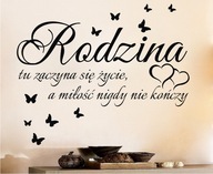Nálepka na stenu Tu začína rodina č.116 Nálepka na stenu Tu začína rodina č.116
