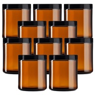 Sklenená dóza na sviečky na sójové sviečky s uzáverom, 180 ml, sada 10 kusov Sklenená dóza na sviečky na sójové sviečky s uzáverom, 180 ml, sada 10 kusov