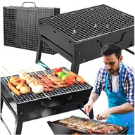 GRILL Záhradné turistické kempingové skladacie prenosné mobilné grilovanie na drevené uhlie GRILL Záhradné turistické kempingové skladacie prenosné mobilné grilovanie na drevené uhlie
