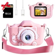DIGITÁLNA KAMERA HD KAMERA PRE DETI ružová + 16GB DIGITÁLNA KAMERA HD KAMERA PRE DETI ružová + 16GB