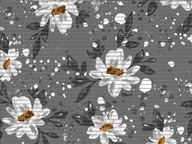 Koberec do kúpeľne Protišmykový koberec Grey Flowers aqua 200x65 cm