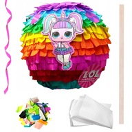 PINIATA LOL 90 CM MEGA SET Tyčinkové konfety Sáčky na cukrovinky Stuha PINIATA LOL 90 CM MEGA SET Tyčinkové konfety Sáčky na cukrovinky Stuha