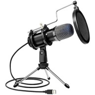 MIKROFÓN pre počítač USB GAMING Všesmerový štúdiový STREAMING PC stojan