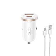 XO CC56 PD 30W QC nabíjačka do auta USB + USB-C + USB - USB-C kábel XO CC56 PD 30W QC nabíjačka do auta USB + USB-C + USB - USB-C kábel