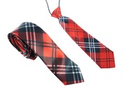 ČERVENÁ Škótska kravata pre otca a syna