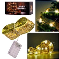 Ozdobná stuha LED pásik 10m 100LED osvetlenie vianočného stromčeka Vianočná dekorácia Rezanie