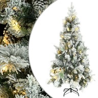 Zasnežený vianočný stromček s LED diódami a kužeľmi, 225
