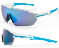 Reflexné bielo-modré cyklistické okuliare Accent