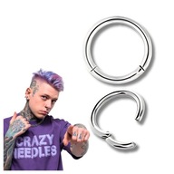 Titánové kliker náušnice, strieborný piercing do ušnej prepážky, 1,2/8 mm Titánové kliker náušnice, strieborný piercing do ušnej prepážky, 1,2/8 mm