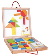 LELIN Drevené puzzle v kufríku s magnetmi LELIN Drevené puzzle v kufríku s magnetmi