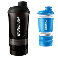 Biotech Shaker Shaker fľaša 600 ml + 200 ml + 150 ml 3-dielna čierna