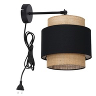 BOHO JUTOVÁ NÁSTENNÁ LAMPA, DVOJITÝ SPÍNAČ BOHO JUTOVÁ NÁSTENNÁ LAMPA, DVOJITÝ SPÍNAČ
