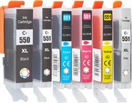 6x atrament Canon PGi550 XL PIXMA IP7250 MG5550 MX725