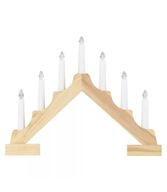 Drevený LED adventný svietnik so 7 EMOS sviečkami Drevený LED adventný svietnik so 7 EMOS sviečkami