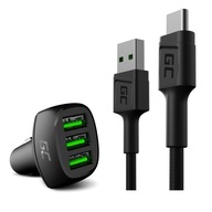 3xUSB nabíjačka do auta + 1,2m kábel USB-C 3xUSB nabíjačka do auta + 1,2m kábel USB-C