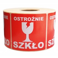 ŠTÍTKY Výstražné nálepky POZOR SKLO 1000 ks ŠTÍTKY Výstražné nálepky POZOR SKLO 1000 ks