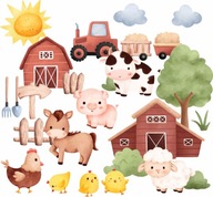 Samolepky na stenu ZVIERATKA FARM KRAJINA 50x100cm FM1 Samolepky na stenu ZVIERATKA FARM KRAJINA 50x100cm FM1