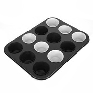 Forma na pečenie muffinov + 12 silikónových foriem Forma na pečenie muffinov + 12 silikónových foriem